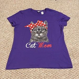 Purple Cat Mom Shirt